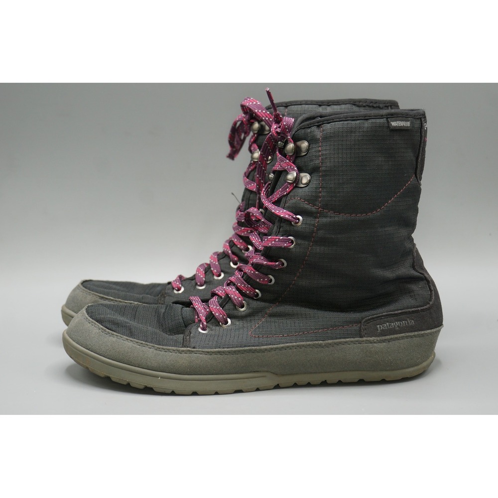 Women's Sz 8 M Patagonia Activist Puff High Waterproof Boots Black Dark Currant - Picture 3 of 7